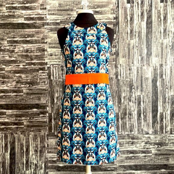 Tracy Negoshian Mulit-color Graphic Short Sleeveless Pattern Dress Size medium - Picture 4 of 14